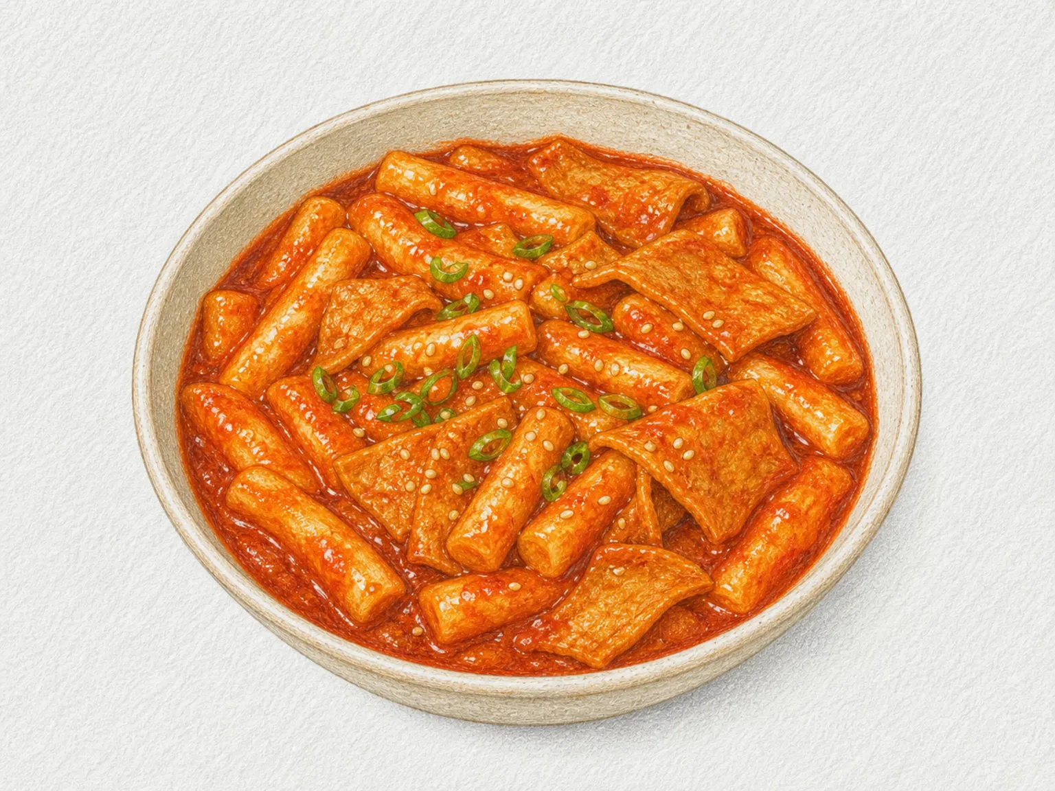 Tteokbokki in a red pepper sauce